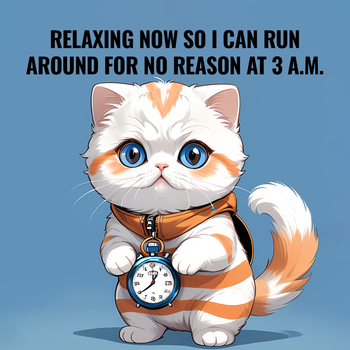 RELAXING NOW SO I CAN RUN AROUND FOR NO REASON AT 3 A.M.